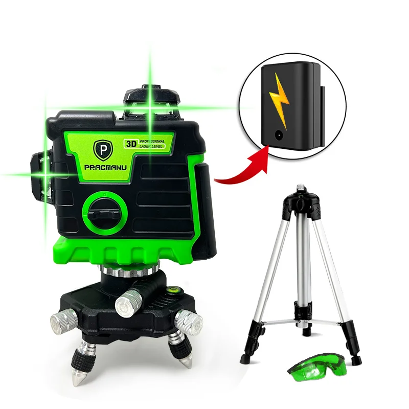 OEM Portable automatic self-leveling 12 lines 3d green laser level