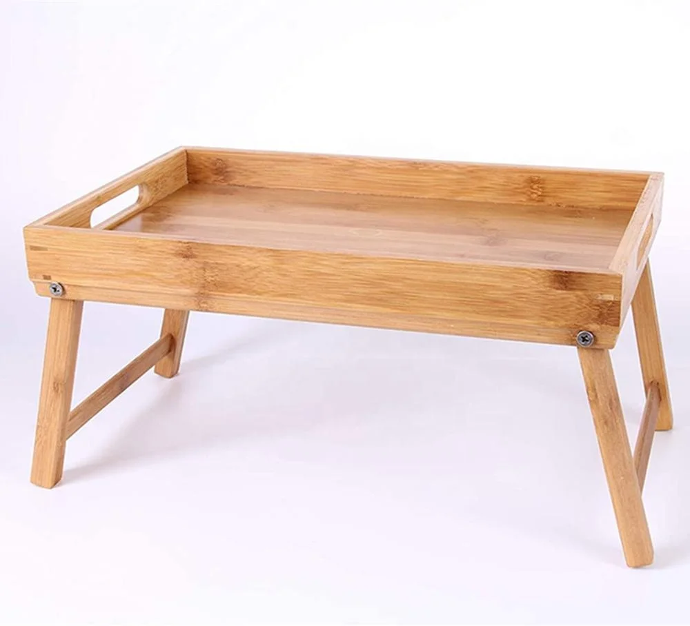 wholesale serving tray Foldable Breakfast Table Laptop computer tray Bed Table wooden Serving Tray with legs