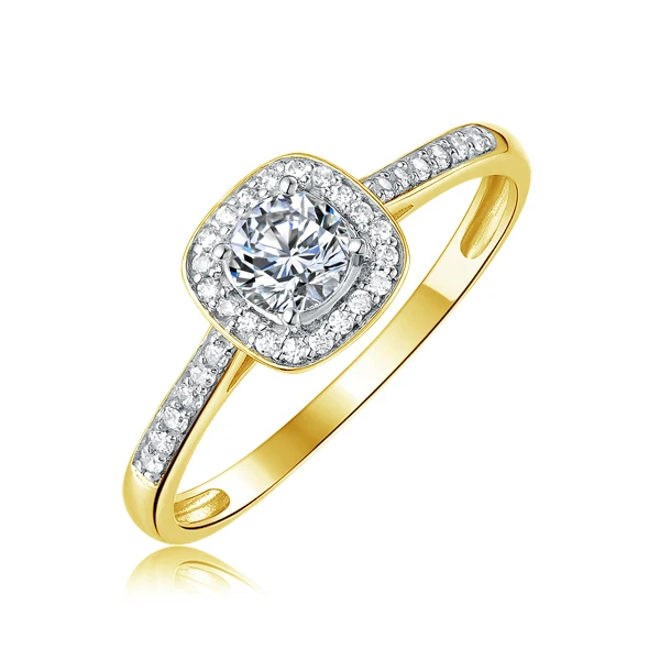 Hot Selling Engagement Ring Set Fashion Zircon Inlaid Gold Plated Ring Jewelry Accessories