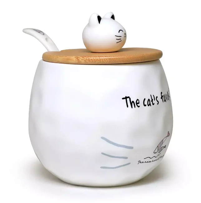 Hot sale cute  cartoon cat 3D ceramic mug creative milk coffee tea mug unique ceramic mug with lid and spoon