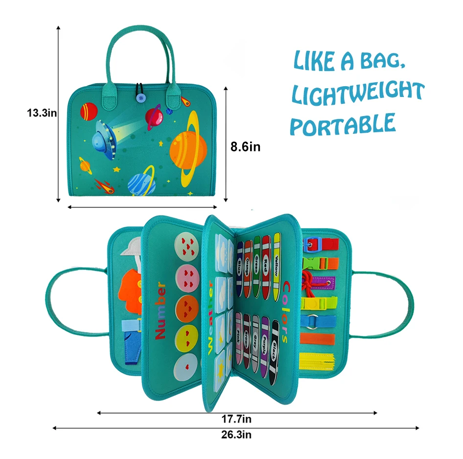 OEM Montessori Educational Toys Soft Felt Book Quiet Activity busy board for 1 2 3 4 5 6 Year Old