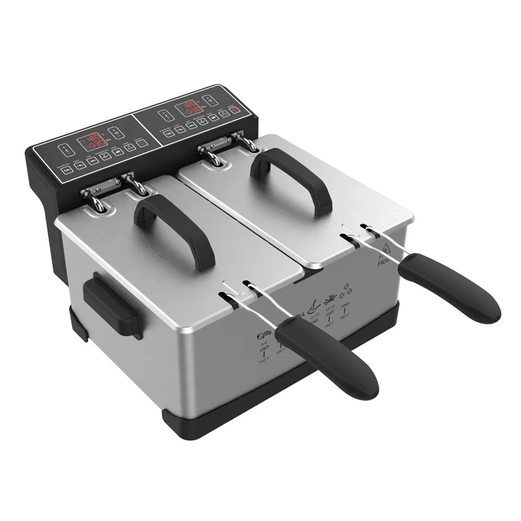 Commercial Oil Free Deep Freidora Cooker Electric Stainless Steel Deep Fryer Basket Industrial Double Electric Smart Digital Fry