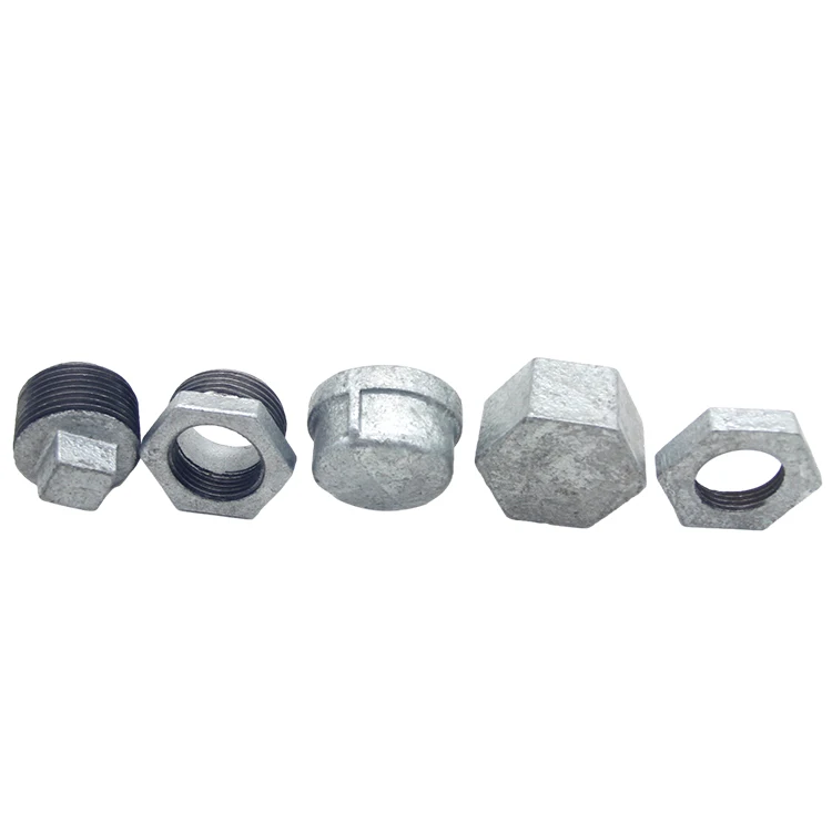 JINMAI Galvanized Equal GI elbow tee nipple union flange plug BS NPT Malleable iron Pipe Fitting plumbing connection