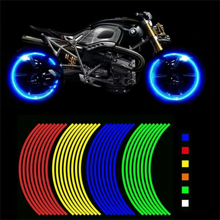 Hi-viz waterproof pvc bicycle safety wheel reflective rim sticker tape for car