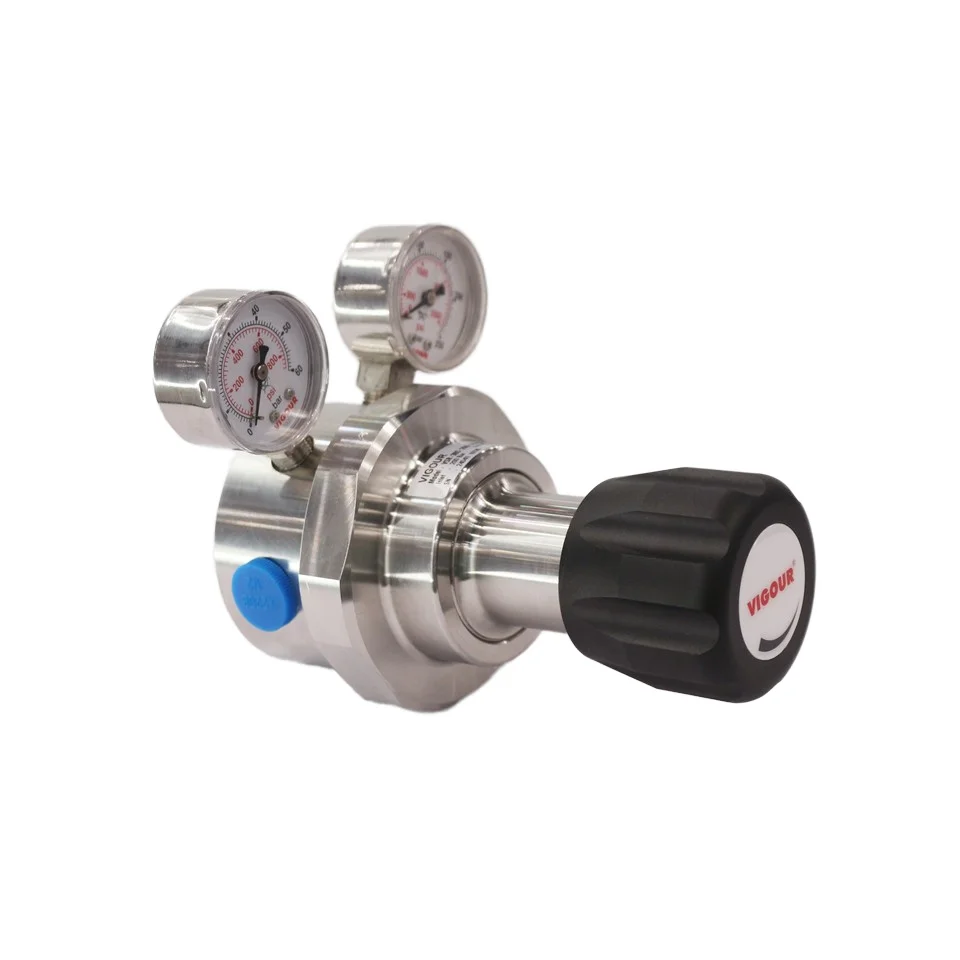 Piston Type Manual Gas Pressure Regulator Stable Outlet Pressure at High Temperature
