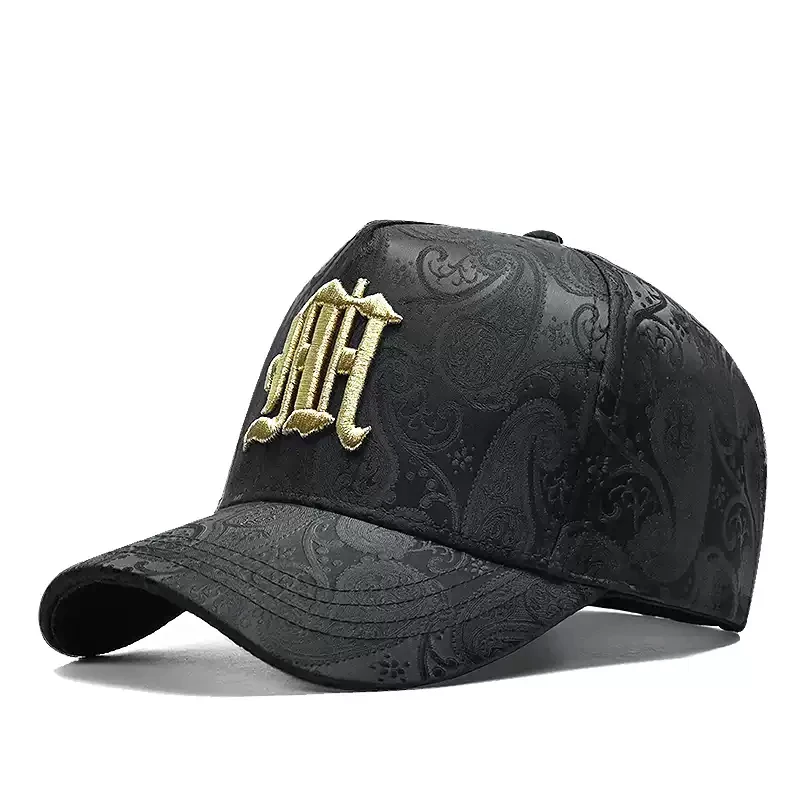 High quality 5 panel jacquard Pattern Truck Driver Hat Custom Four Seasons Stereoscopic embroidered logo sports hat