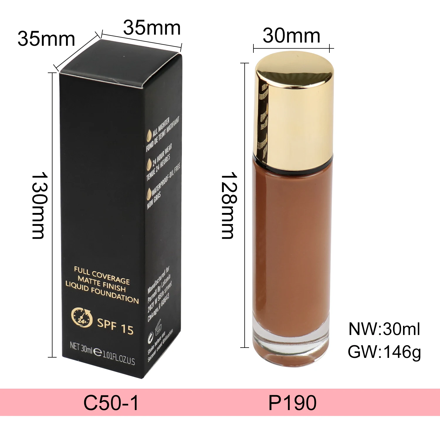 Free sample 17 colors face primer fond de teint vegan corretivo maquiagem base