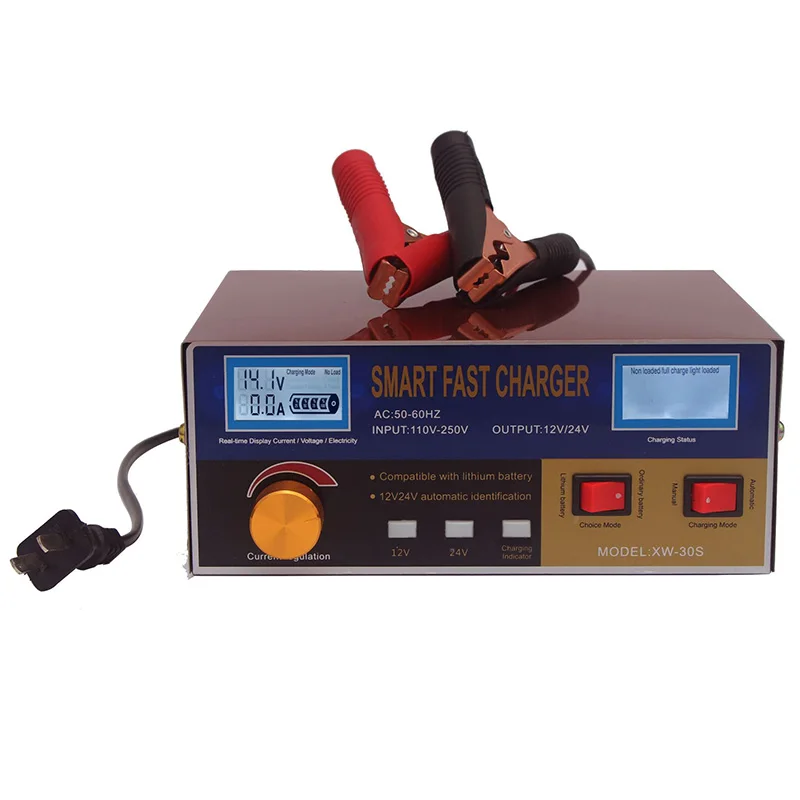 factory supply 12V 24V 48V 30A 100A 100AH 200AH 1000W 2000W 3000W intelligent auto battery charger
