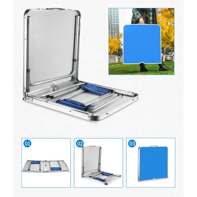 mdf top aluminum frame foldable dinning set camping stool chairs and tables