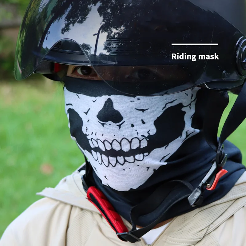 High Quality Outdoor Sport Seamless Skull Face Head Neck Custom Tube Bandana Custom Neck Gaiter