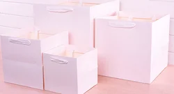 Custom Large Square Flower Cake Paper Carry Bag With Ribbon