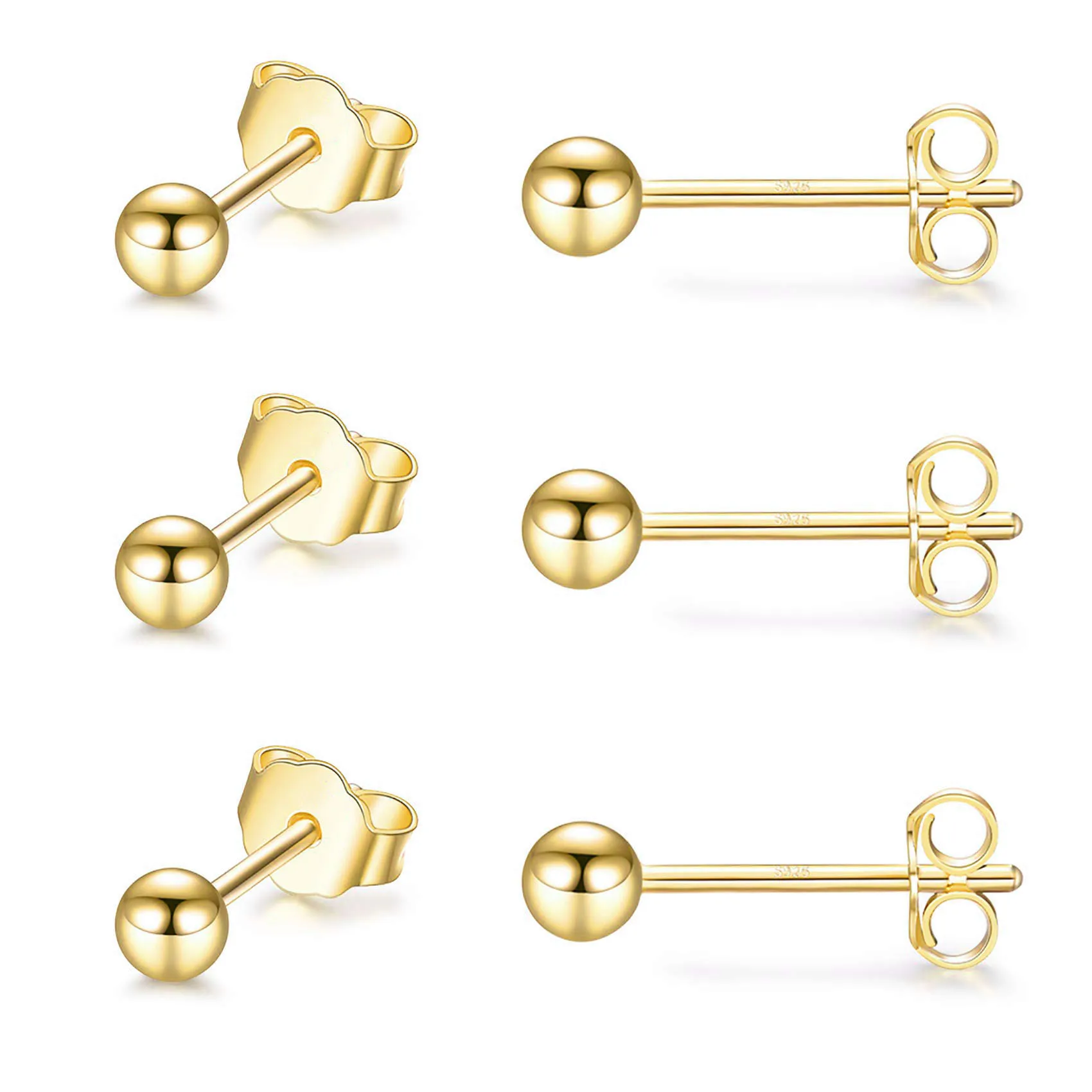 
Stainless Steel Tiny Ball Round Dot Earrings for Girls Women Men 