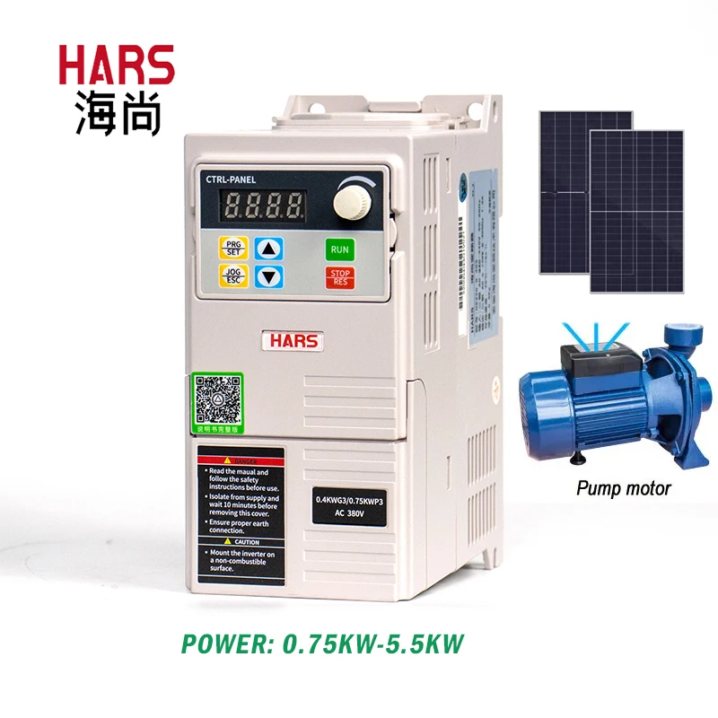 HARS HS320series DC-AC 220 В 380 однофазный Солнечный Водяной Насос Инвертор vfd 2.2KW