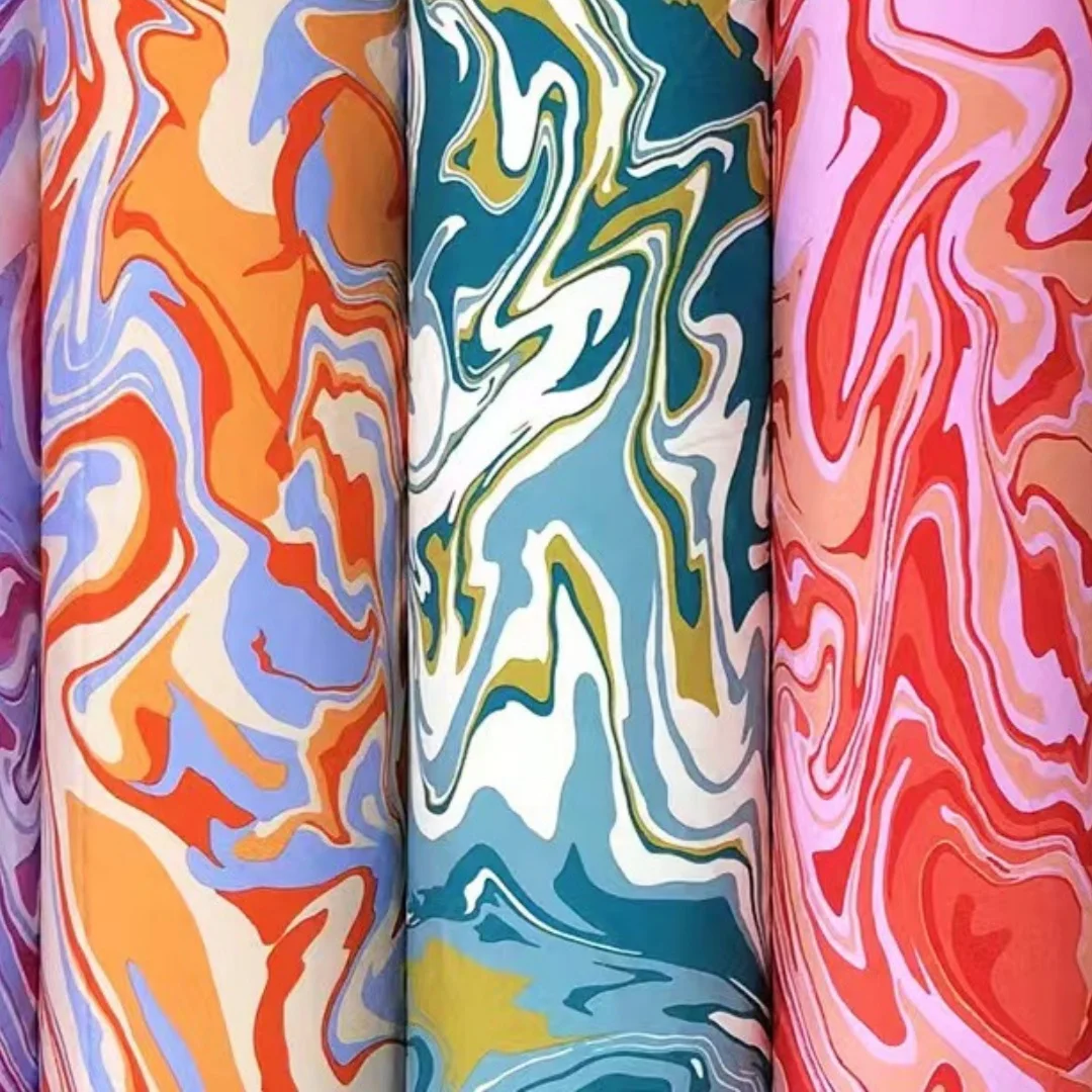 100D/20D polyester spandex 95% poly 5%stretch fabric plain wave super soft woven four way spandex fabric for pajama