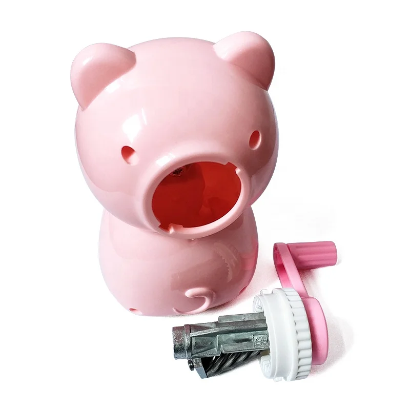 Школьная детская пластиковая большая точилка для карандашей в форме розовой свиньи
