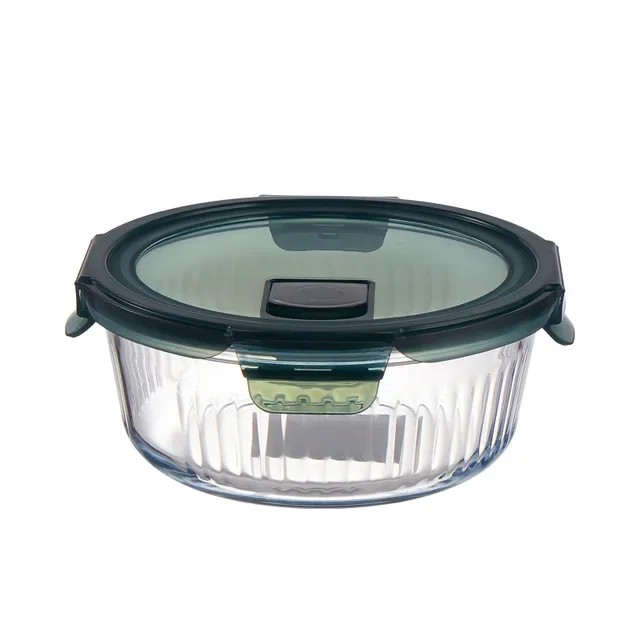 Great Quality Eco-friendly Feature 400-1500ml Food Storage Container microwave Glass Lunch Box with Lid logo