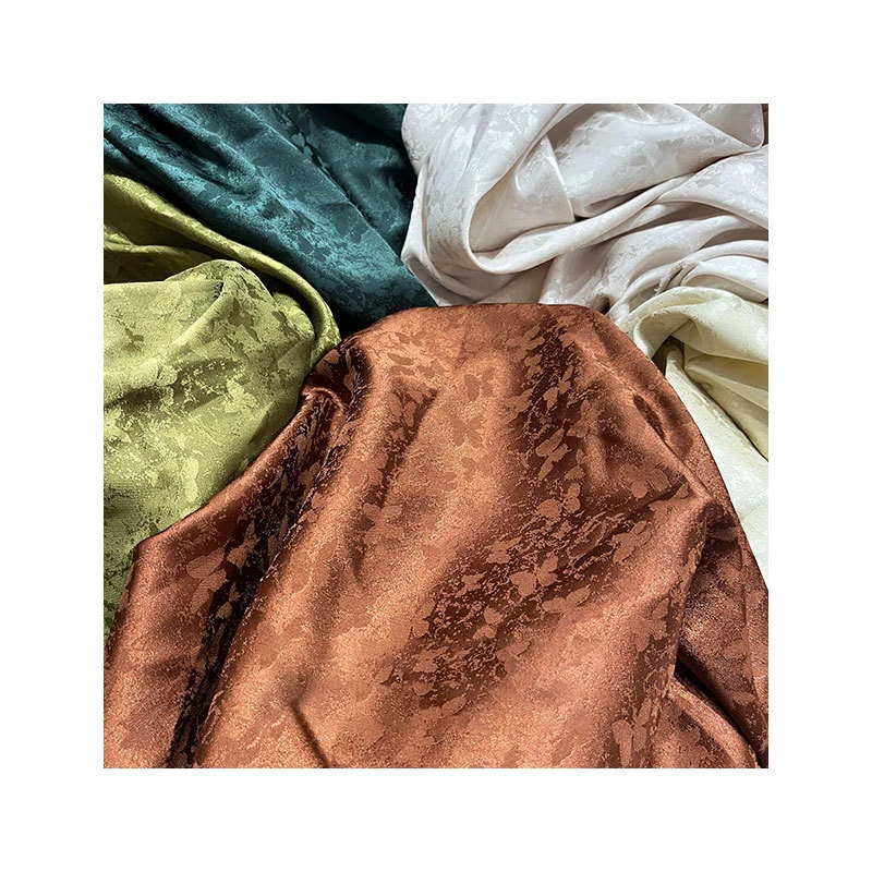 custom wholesale polyester glitter floral luxury embroidered 3d jacquard crepe fabric for women clothing dress curtain