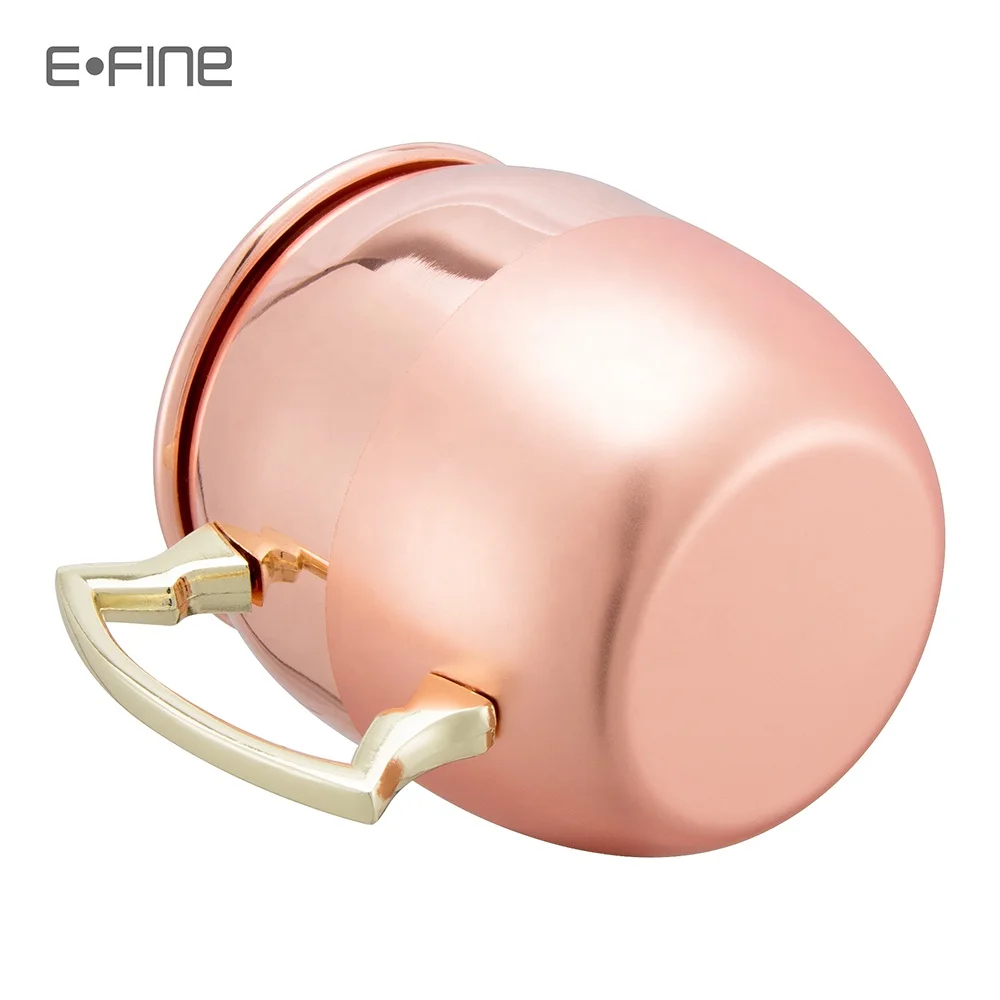 EFINE Factory Price Solid Copper Moscow Mule Beer Mug Stainless Steel Cocktail Cups in Bar