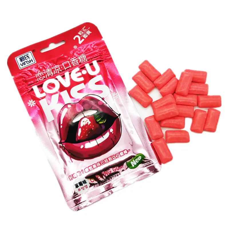 OEM Custom Crispy Mint Fruit Flavor Chewing Gum in Bag