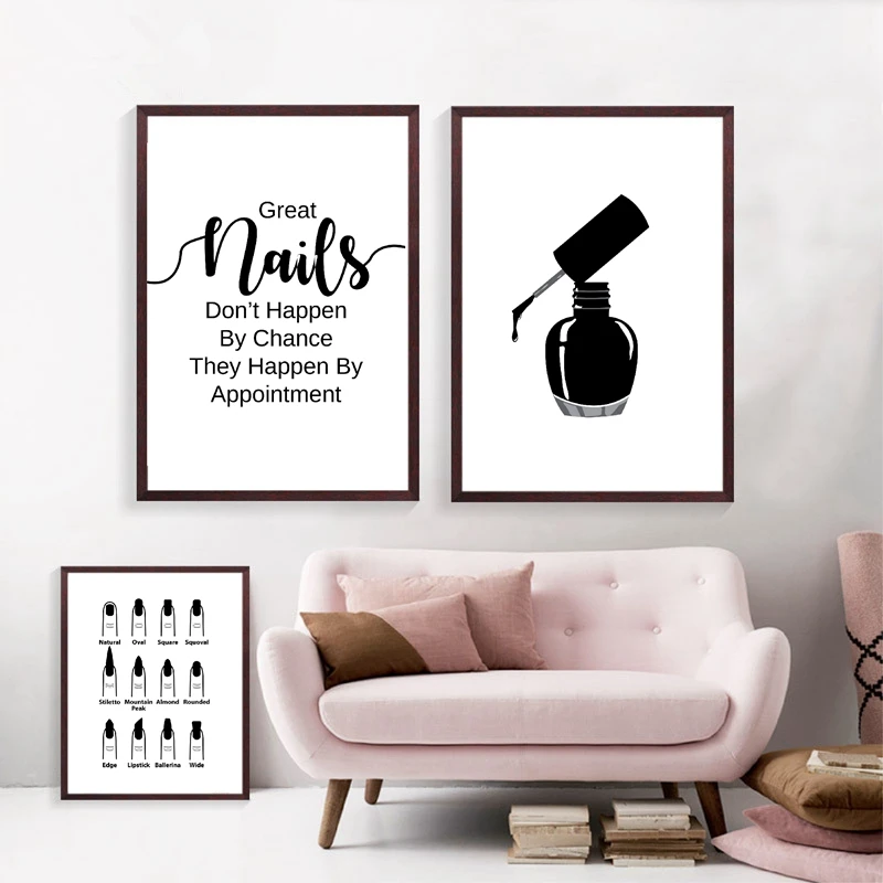 Wall Decoration Beauty Salon Art Canvas Painting Nail Salon Polish Quote Posters Modular Picture Print Tech Artist Abstract Gift