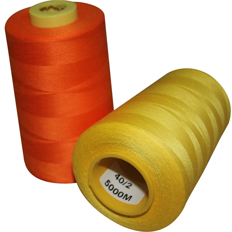 40/2 5000Y 3000 Yards 100g 160g 100% Spun Polyester Colored Sewing Thread Knitting Thread