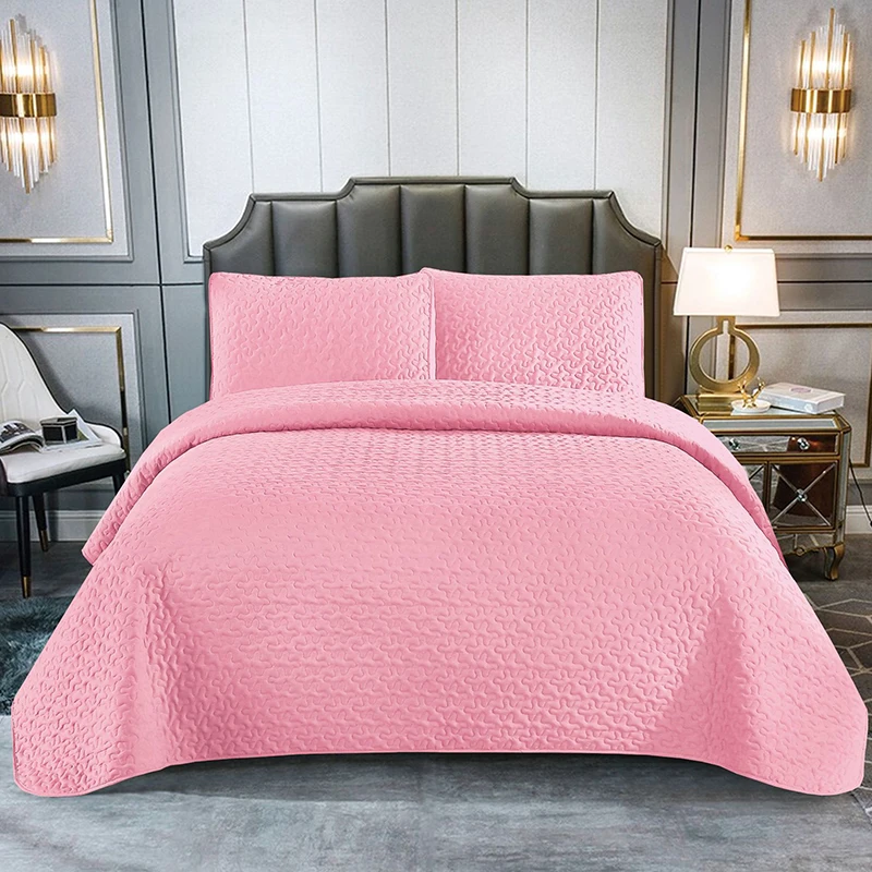 Несминающийся Бесплатный полиэстер покрывало сплошной цвет King Size