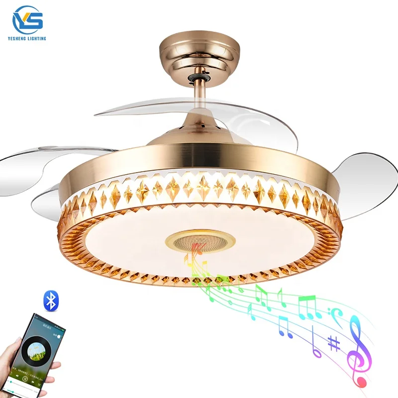 803S chandelier led fan light retractable LED ceiling fans light with remote control vintage ceiling light for home