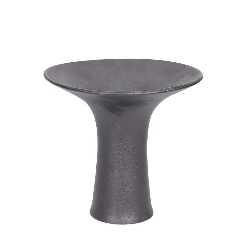 Ohararyu Ikebana ceramic vase  waist tied  frosted black modern Japanese style retro flower arrangement vessel