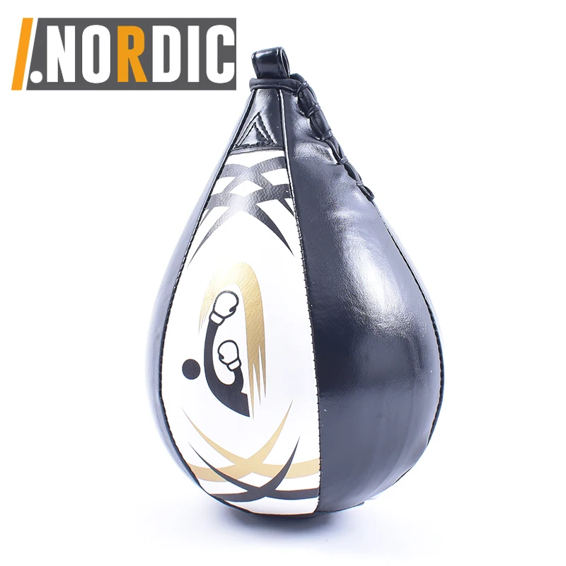 Speed Ball Boxing Bag Leather MMA Muay Thai Training Speed Bag Punching Dodge Striking Bag Kit with Hanging Swivel