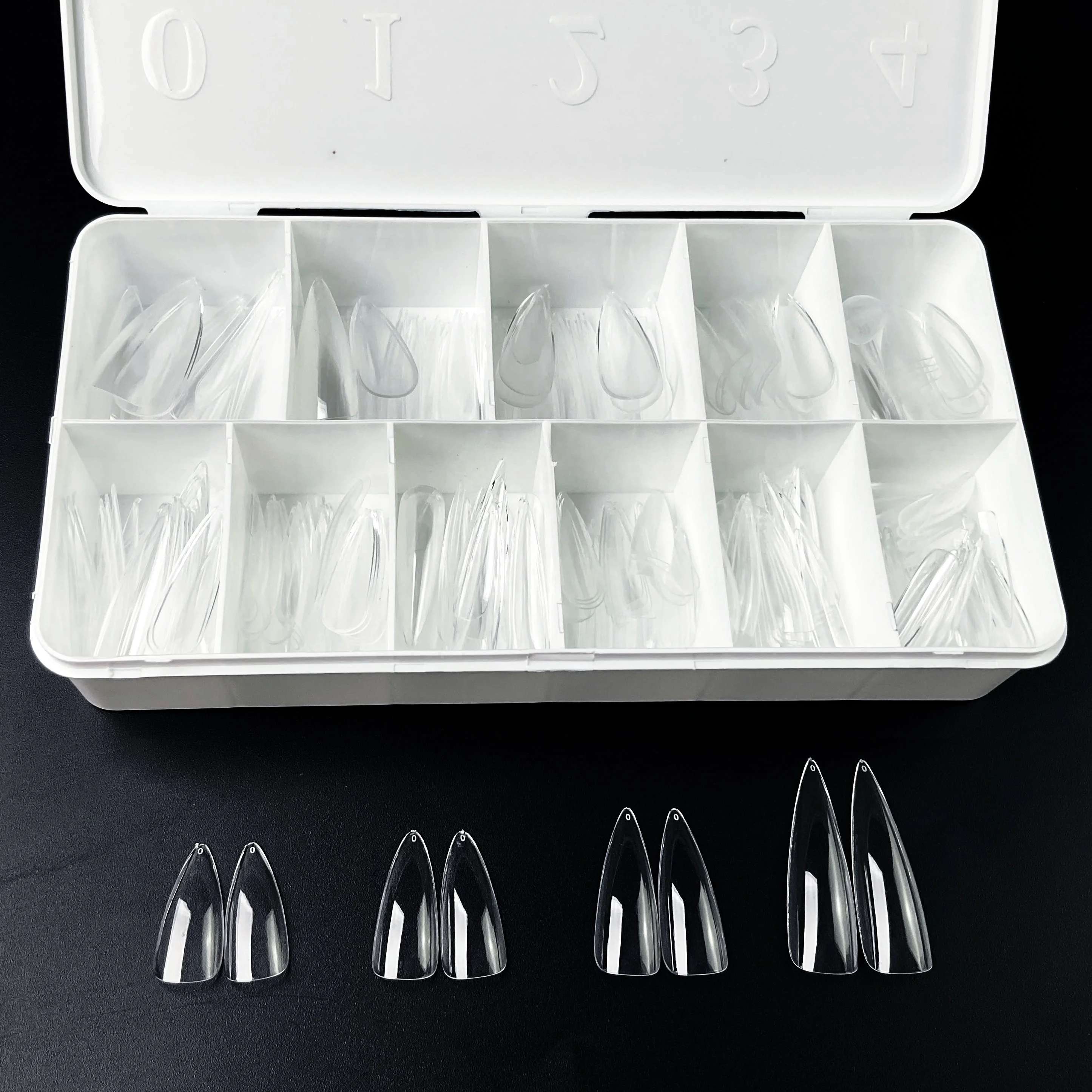 Hot Sale Soft 500pcs Gel X Nail Tips Full Cover Long with Customized Label