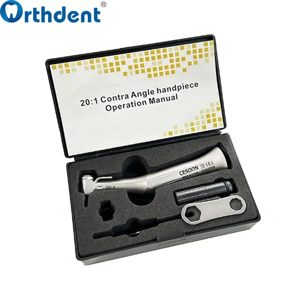 Dental 1Set Implant Reduction 20:1 Low Speed Contra Angle Handpiece S-MAX SG20 Push Button Head Micro Dentist Surgical Tools