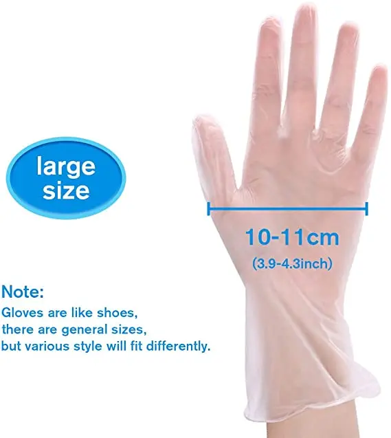 
Wholesale custom trendy blue stretch vinyl gloves pvc ambidextrous white vinyl glove 