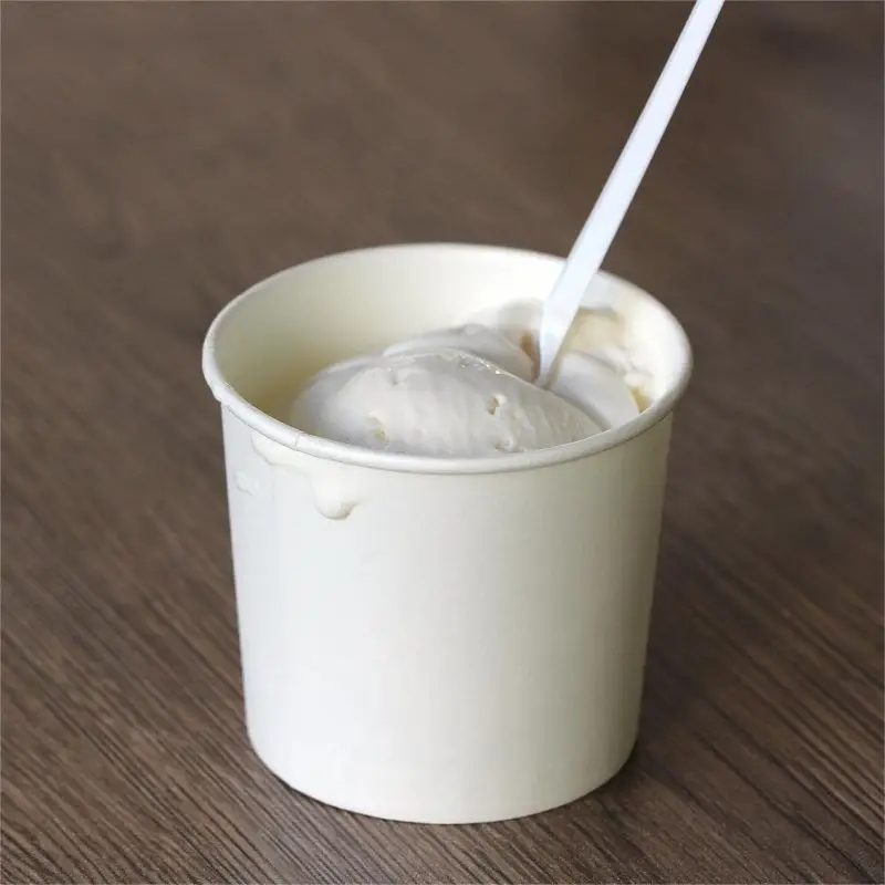 Wholesale custom logo printed Disposable ice cream cup desserts bowl with lid