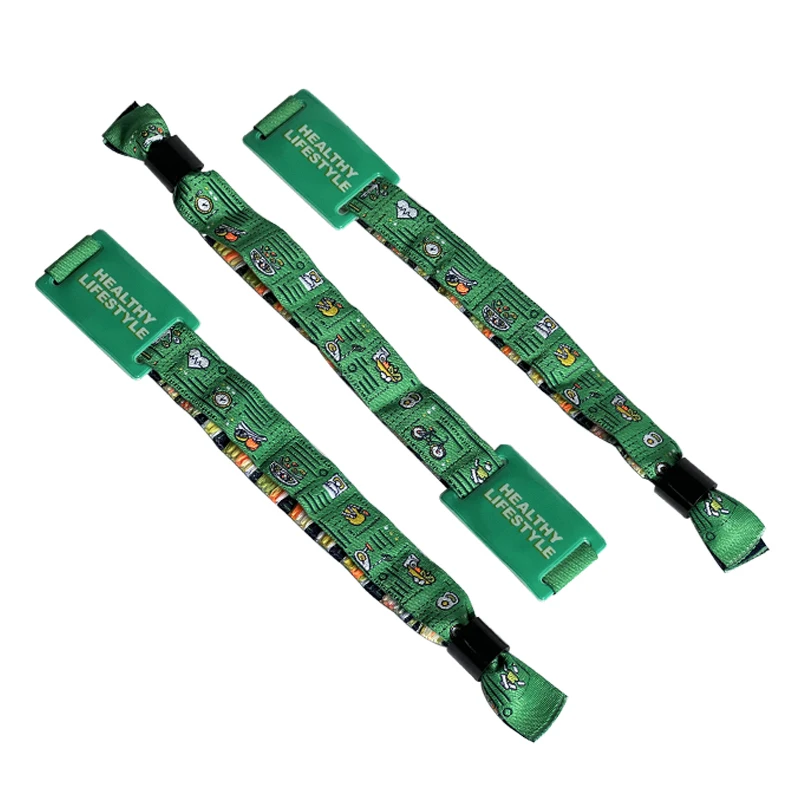 Wholesale Of New Products Silk Screen Printing Custom Designs Single Use Or Reusable Use Uhf RFID Woven Wristband soft PVC Tag