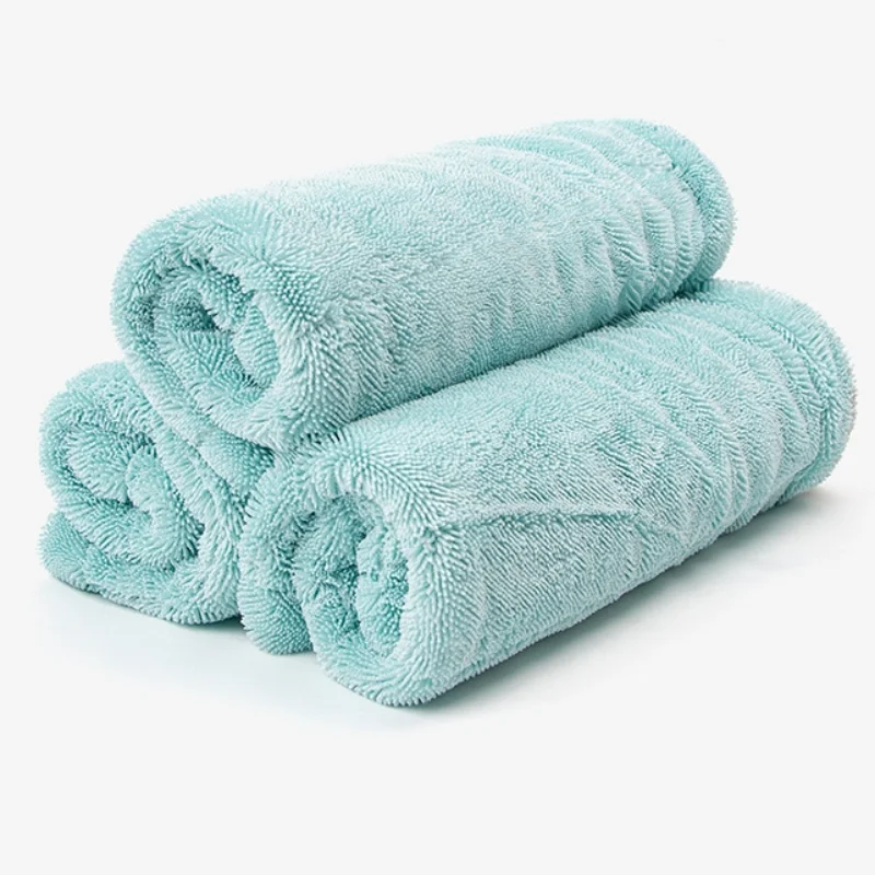 Custom Logo Super Absorbent Microfiber Auto Care Detailing Towel Quick Dry Large Twisted Loop for Car Wash & Home Kitchen Use