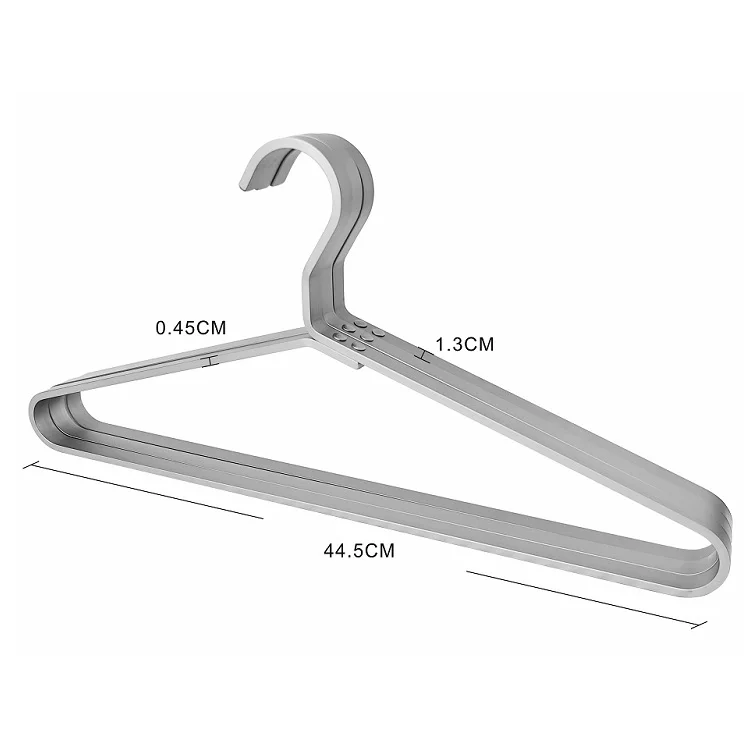 household non-slip gold color multi-functional flat aluminum alloy hanger dry and wet available metal hanger
