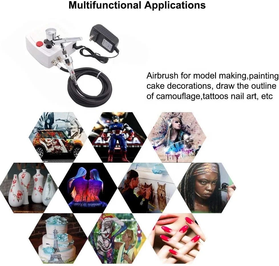 Черный белый 12V Мини спрей Макияж Аэрограф компрессор комплект для торта, для создания поделок татуировки Модель автомобильных кузовов пластиковые наборы
