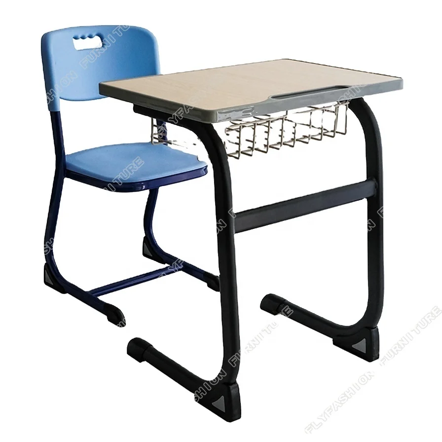 high quality Simple Style School Furniture PVC Edge Cover wooden Student Desk and chair