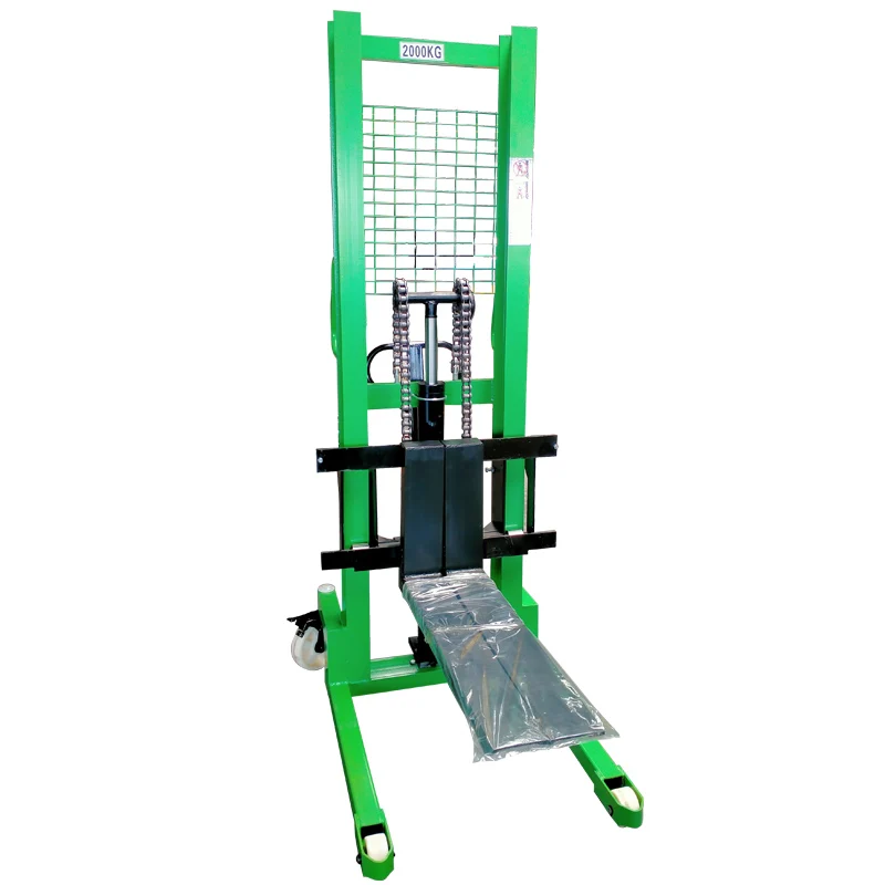 500/1000/2000/3000kg Capacity Forklift 1.6m Adjustable Forks Hydraulic Manual Stacker Lift With Straddle Legs