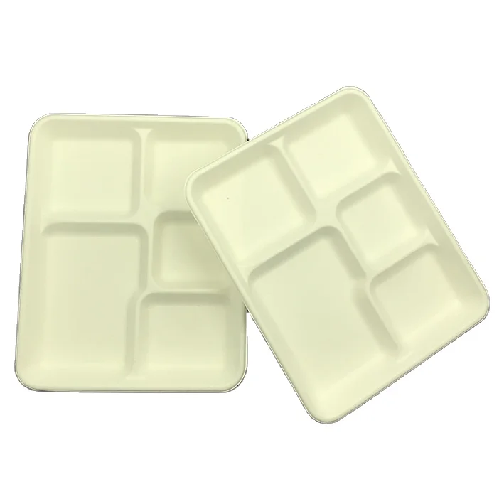 Custom design square plate paper machine bagasse sushi tray for supermarket