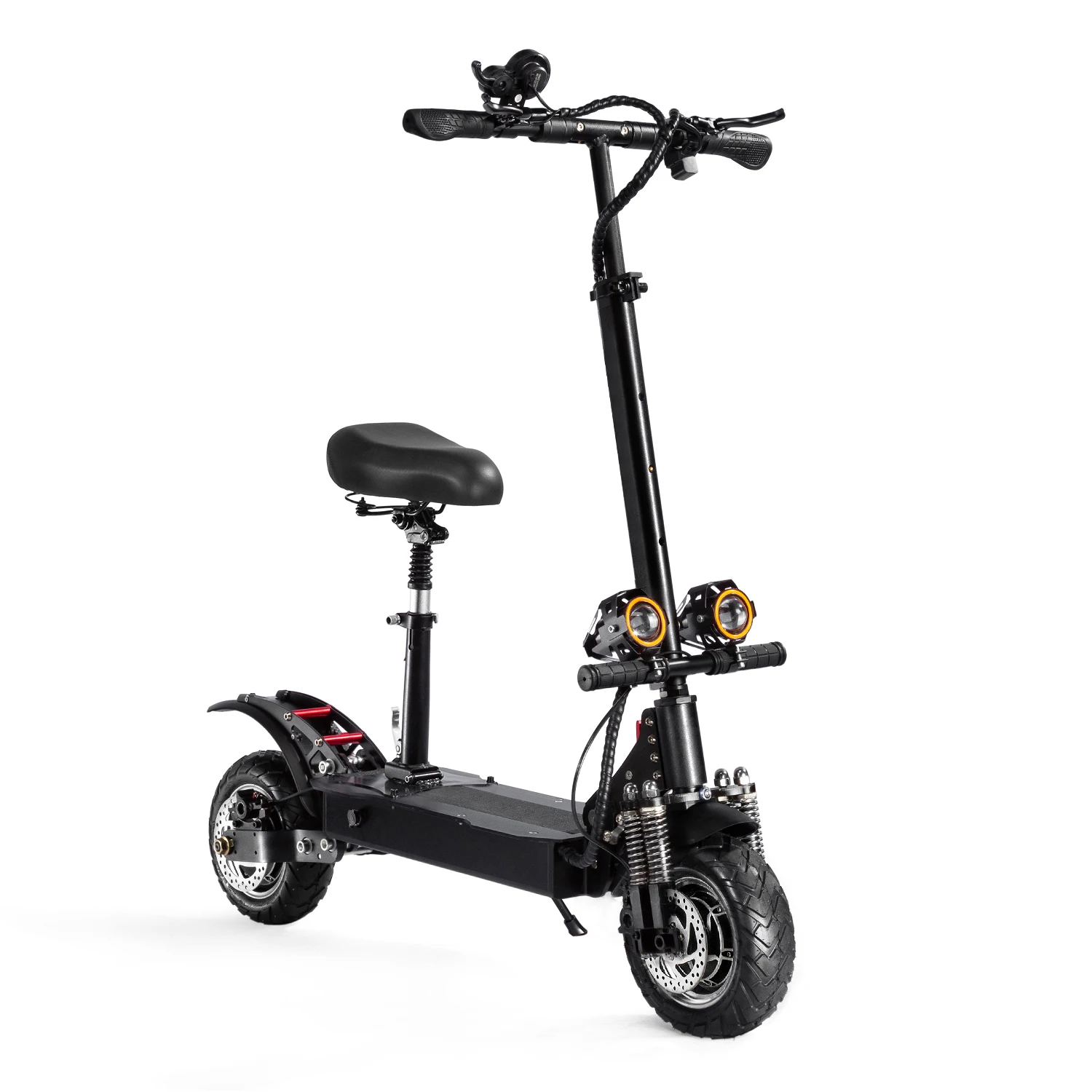 10 inch front four shock absorbers Dual drive52V 2400W powerful electric  Scooter/E-bike with seat