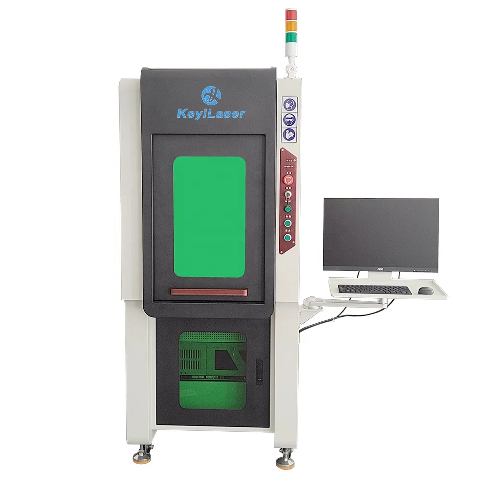 KEYILASER Vision Positioning Auto Focus Laser Chip Decapping Machine Enclosed Fiber Marking for