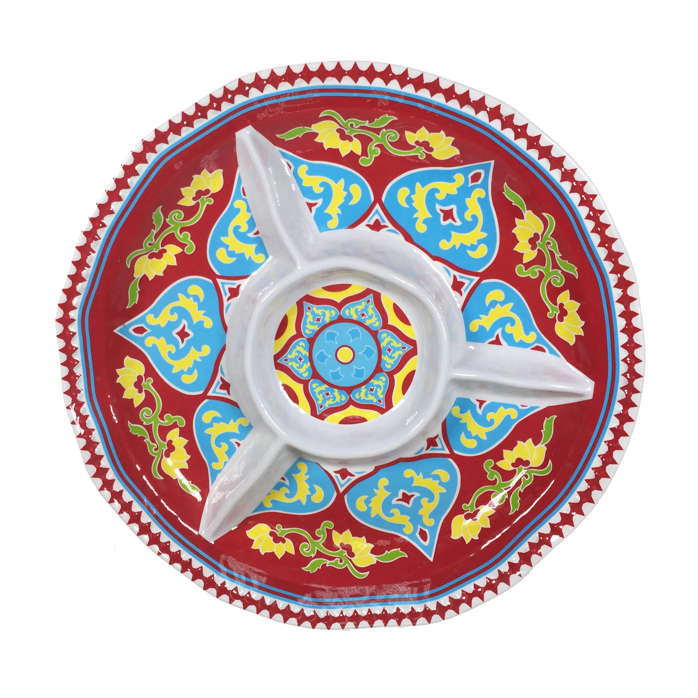 
5 Section hard Plastic Relish Dish Buffet Server Plate Dried Fruit Nuts Dip melamine Serving Tray 