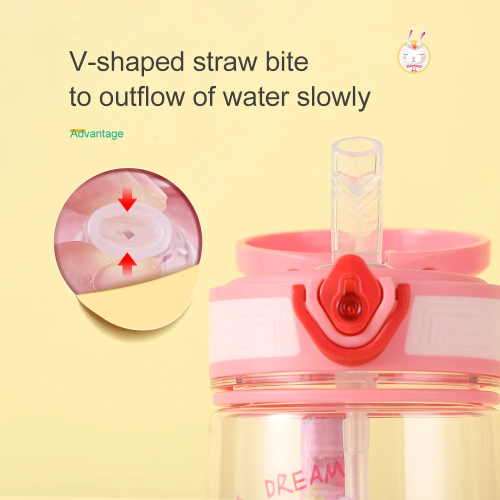 Free Sample 14 Oz Portable sports bottle Children Drinking Cup Plain Tritan Baby Kids Water Bottle With Straw for School Home