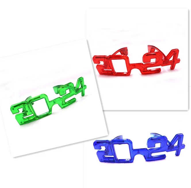 Cross-border LED Digital 2024 Flash Glasses Happy New Year Christmas Party Glow Glasses For Party Favor