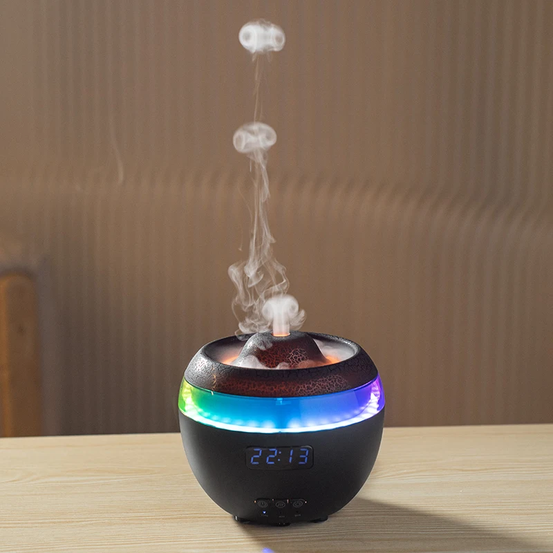 New Trend High Quality Desktop Air Humidifier with clock  Dynamic lighting Aroma Essential Oil Diffuser For Home