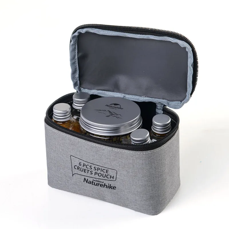 Naturehike outdoor Camping Tableware BBQ picnic 6&8 in 1 seasoning bottle Spice Jars Sauce Condiment Bottles Containers Set