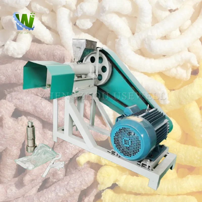 Hot Sale Puffed Corn Rice Snacks Food Extruder Machine Corn Puffs Snack Making Machine Floating Fish Feed Pellet Machine