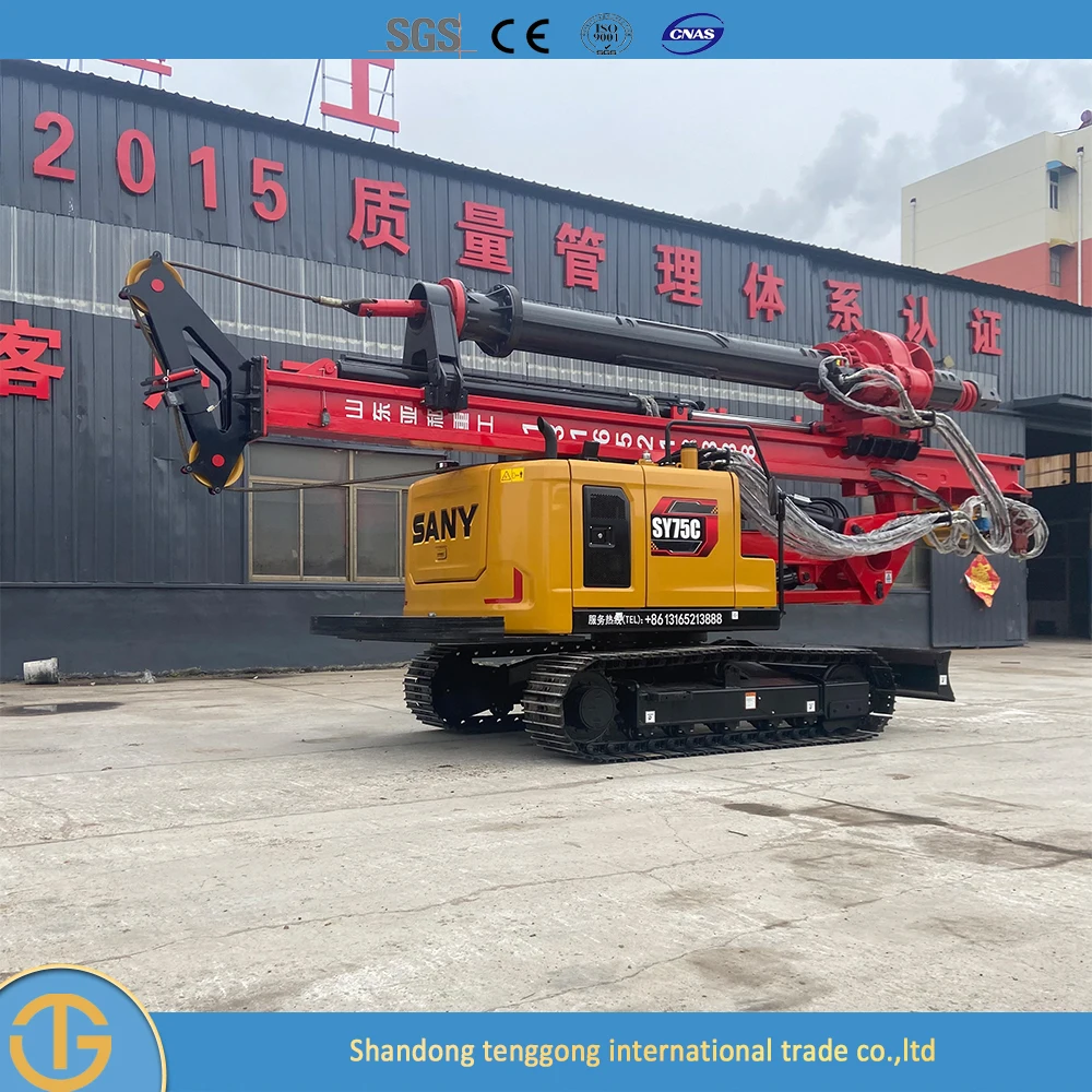 Low Fuel Consumption 55KW Portable Small Hydraulic Pile Driver Earth Screw Pile Driver Machine