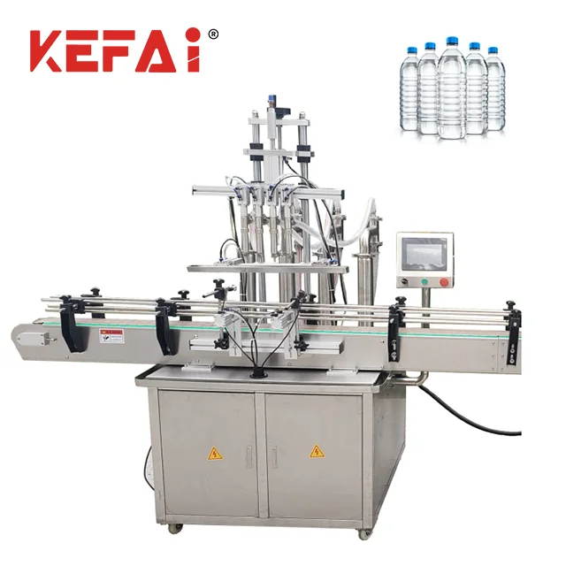 KEFAI 4 Head Liquid Filling Machine Automatic  Liquid Beverage Drinking Water Bottle Filling And Capping Machine